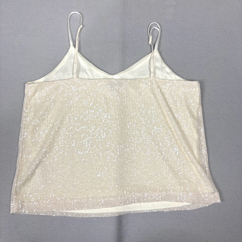 Steve Madden Champagne Sequin Camisole Tank Top Women’s XL Party Holiday - Picture 5 of 8